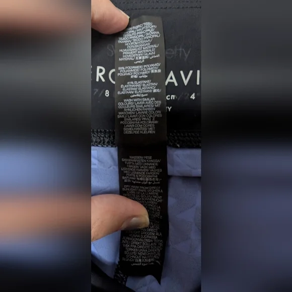 Sweaty Betty L (US 12) Zero Gravity 7/8 Length Black with Light Blue Geometric - Picture 7 of 14